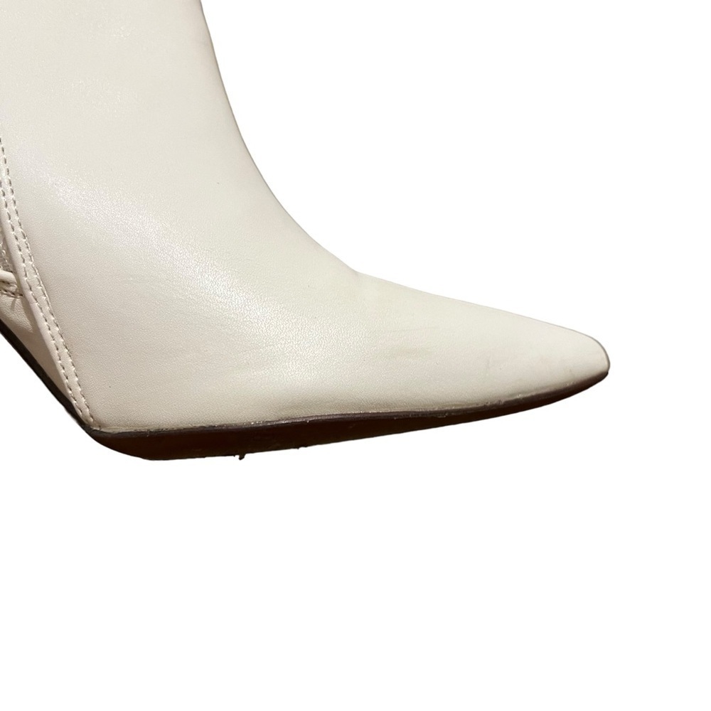 AMINA MUADDI Giorgia Leather Flared Heel Ankle Boots White 40 US Size 10 - Picture 15 of 16